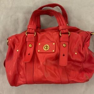 Marc Jacobs Vibrant Pink Satchel with Gold Accents